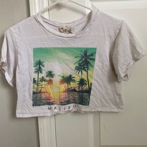 Malibu Sunset White Crop Top
